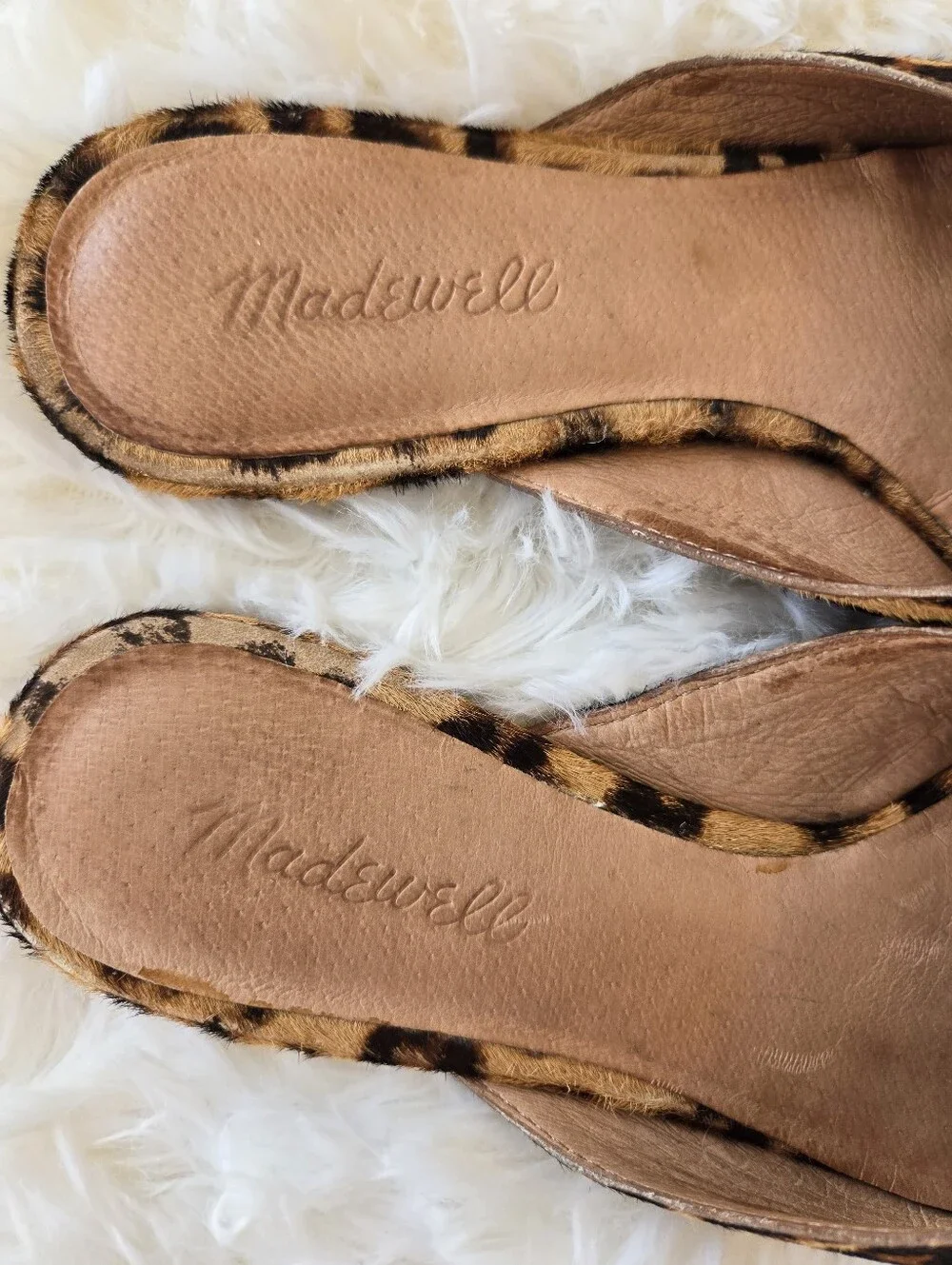 Madewell Remi Leopard Calf Hair Mule Slide US 8
